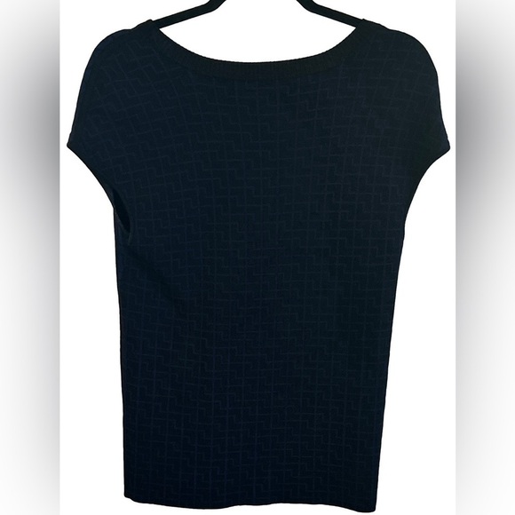 Classic Navy Blue Knit Sweater Women’s Ohne Titel Stretch Blouse SIZE SMALL - Picture 6 of 6